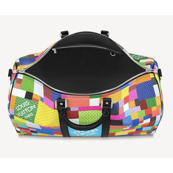 Louis Vuitton Keepall Bandouliere 50 Multicolor Damier 3D Lego Duffle Travel Bag - Picture 10 of 12